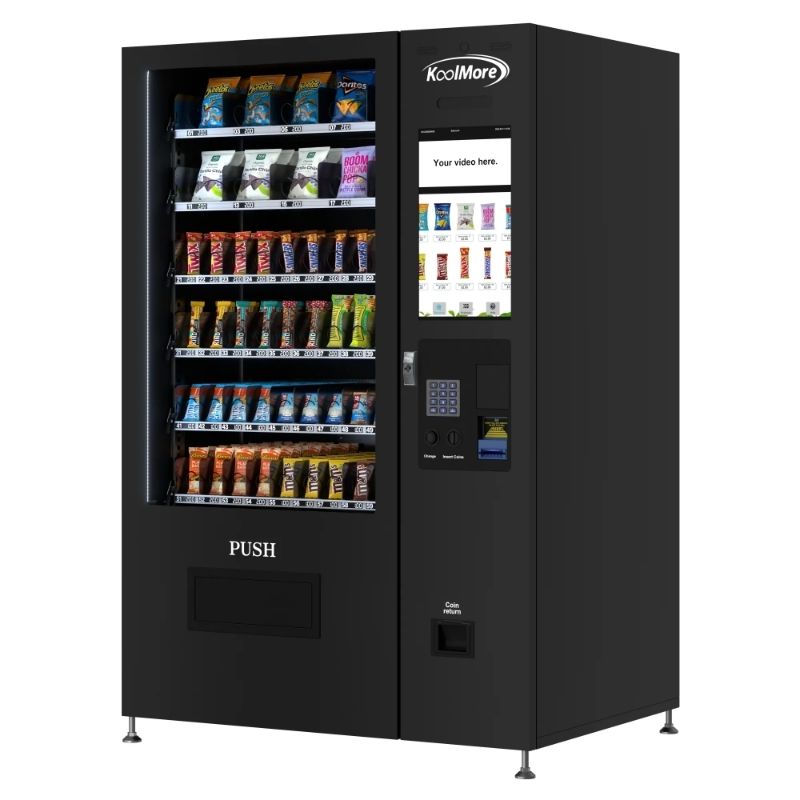 Koolmore 50 in. 60-Slot Snack Vending Machine with 22-inch Touch Screen in Black, Non-Refrigerated