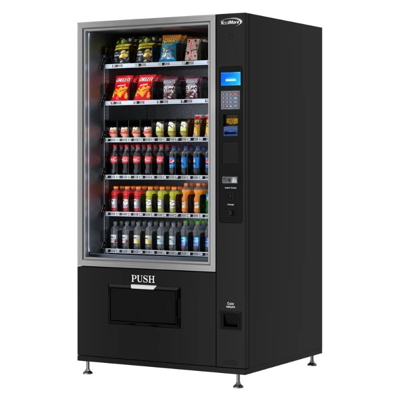 KoolMore Refrigerated Snack and Drink Vending Machine with 60 Slots in Black