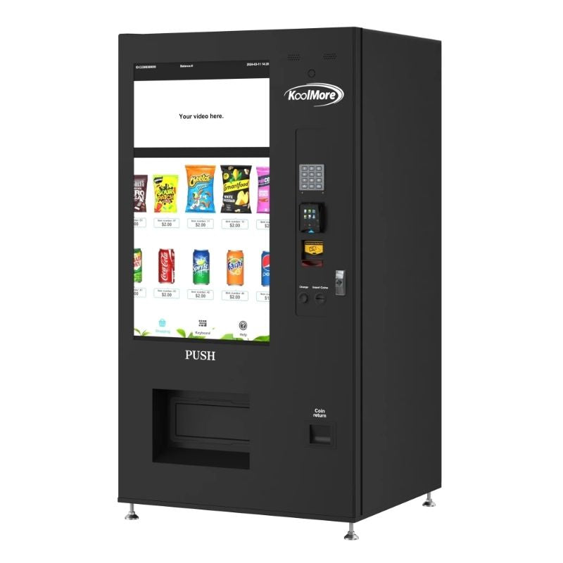 KoolMore 41 in. Refrigerated Snack Vending Machine with 48 Slots and Ample 49 in.Touch Display, Bill Acceptor, Credit Card Reader, Wifi, and 4G Connectivity in Black